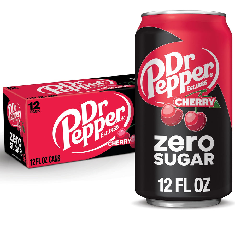 Dr Pepper Cherry Zero Sugar Soda - Cherry Splash
