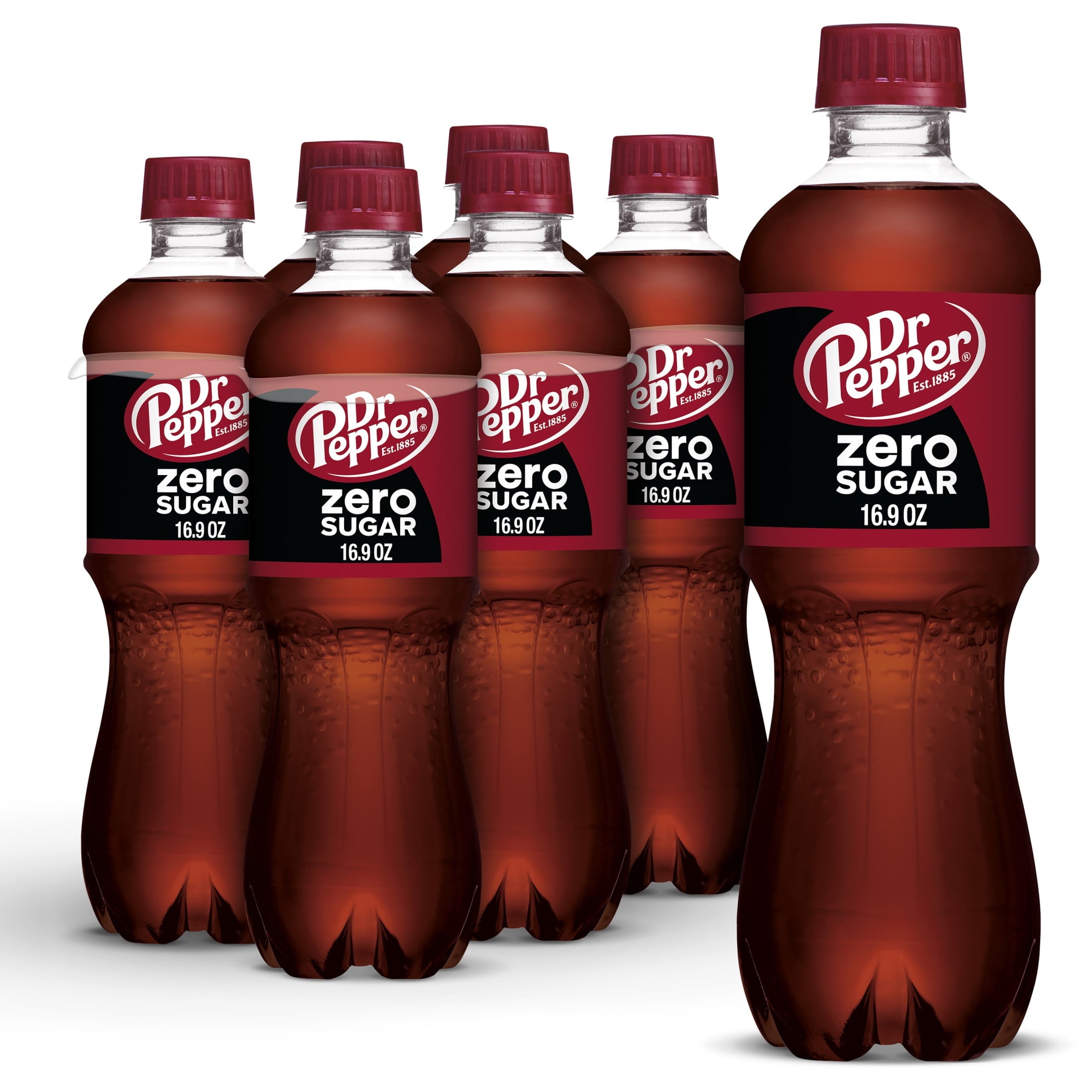 Dr Pepper Zero Sugar Soda - Cool Soda Splash, 16.9 fl oz Bottles, 6-Pack